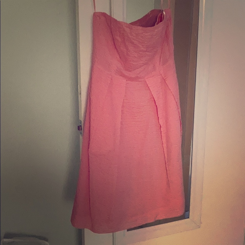 Pink strapless jcrew dress